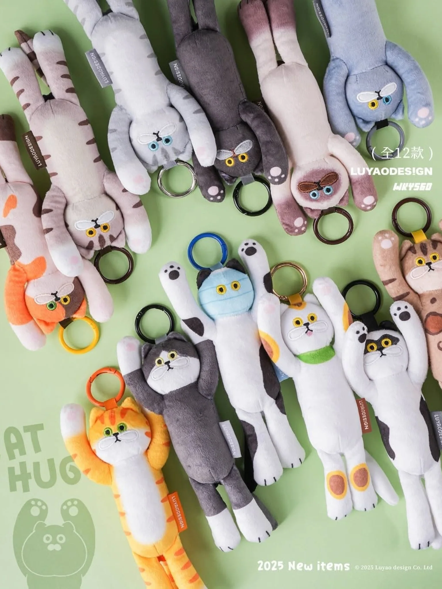 Cat Hug Plush Key Chain
