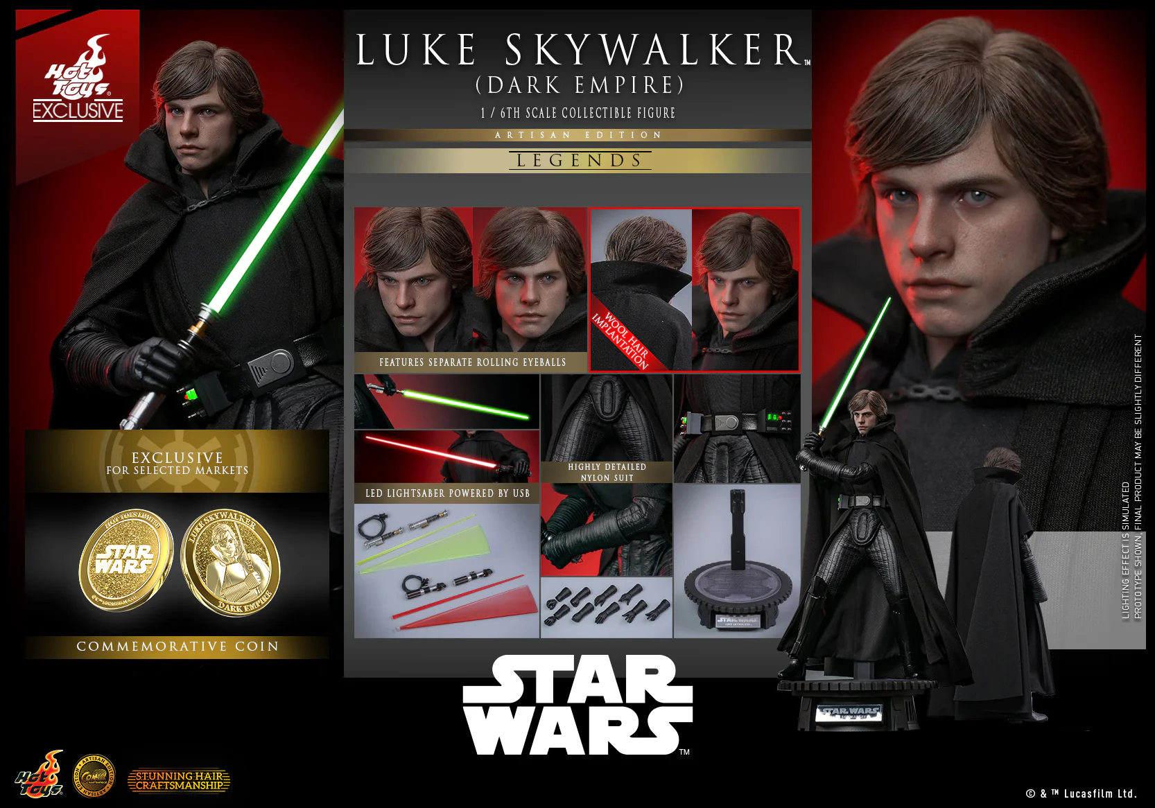 CMS020AE – Star Wars- 1/6th scale Luke Skywalker (Dark Empire) Collectible Figure (Artisan Edition) [Hot Toys Exclusive] - Image 2