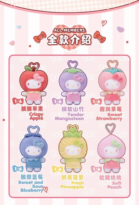 Hello Kitty Fruity Paradise Series Plush Pendant Blind Box - Image 3