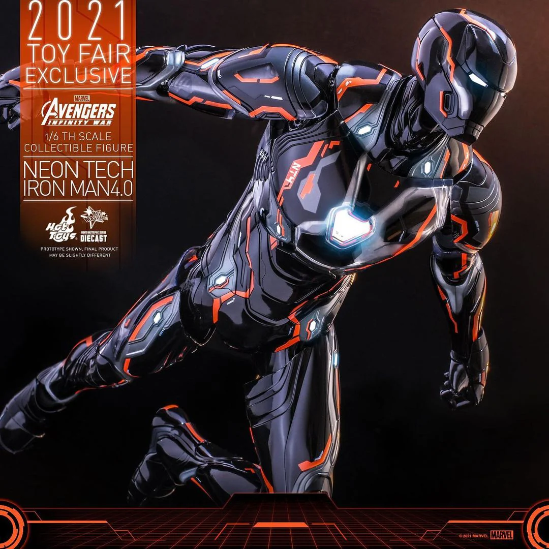 MMS597D39 – Avengers: Infinity War - 1/6th scale Neon Tech Iron Man 4.0 Collectible Figure [Toy Fair Exclusive] - Image 4