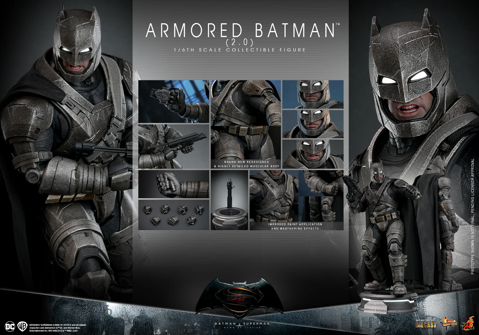 MMS742D62 - Batman v Superman: Dawn of Justice - 1/6th scale Armored Batman (2.0) Collectible Figure - Image 2