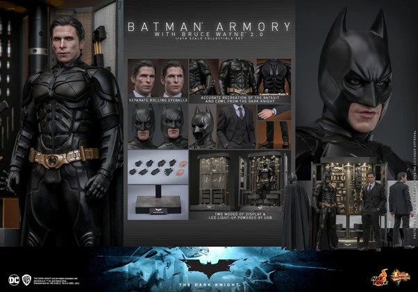 MMS750 - The Dark Knight - 1/6th scale Batman Armory with Bruce Wayne (2.0) Collectible Set - Image 2