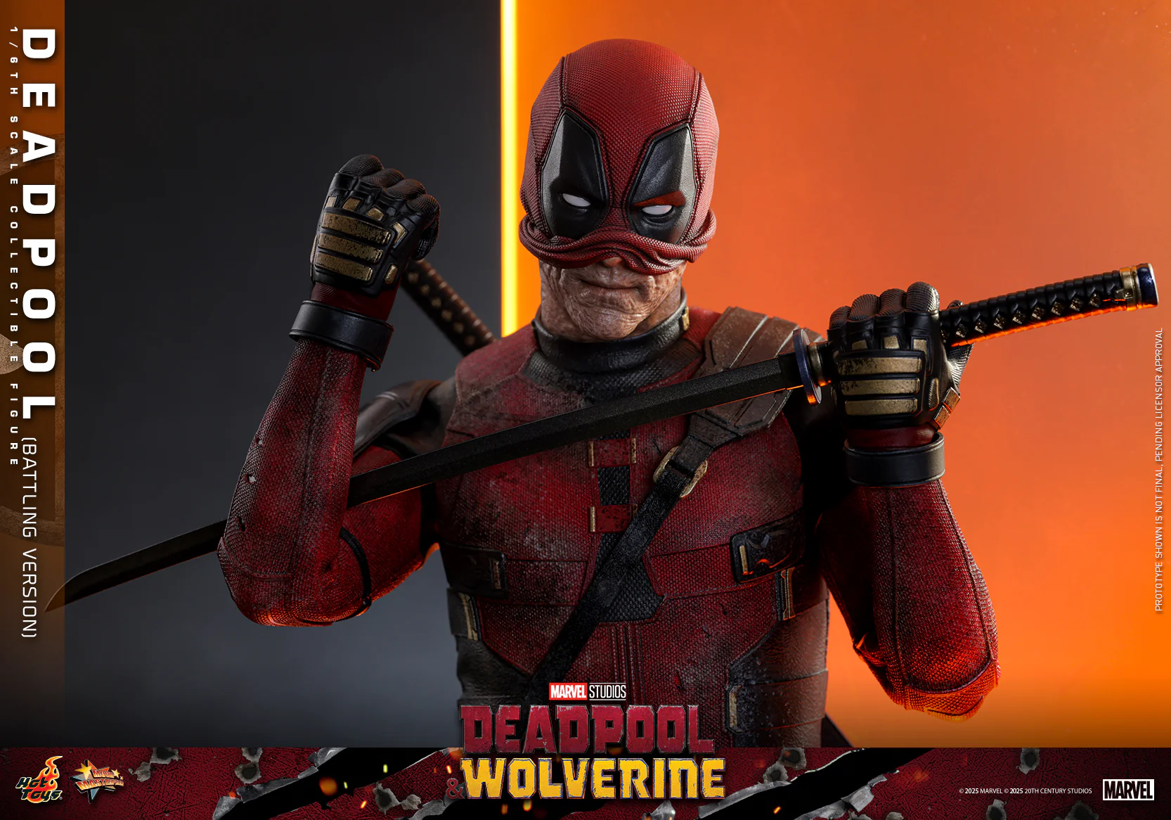 MMS782 - Deadpool & Wolverine - 1/6th scale Deadpool (Battling Version) Collectible Figure - Image 14