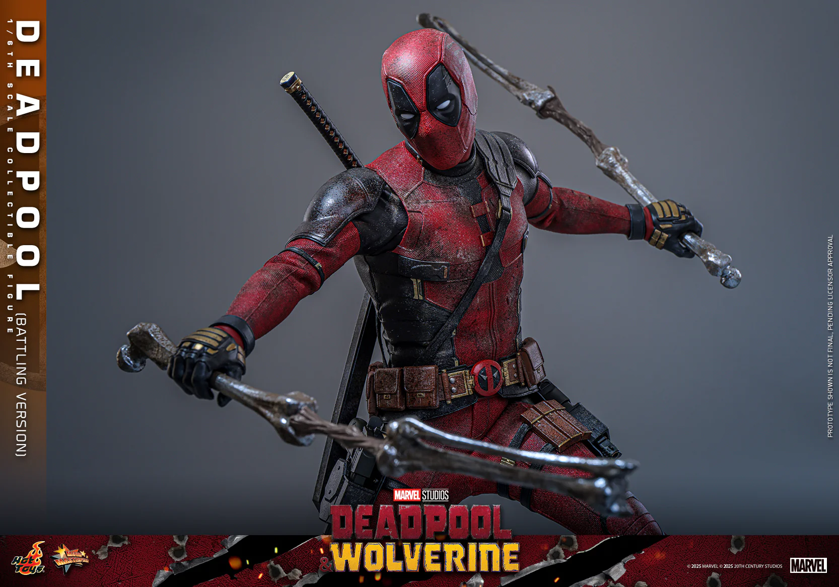 MMS782 - Deadpool & Wolverine - 1/6th scale Deadpool (Battling Version) Collectible Figure - Image 18