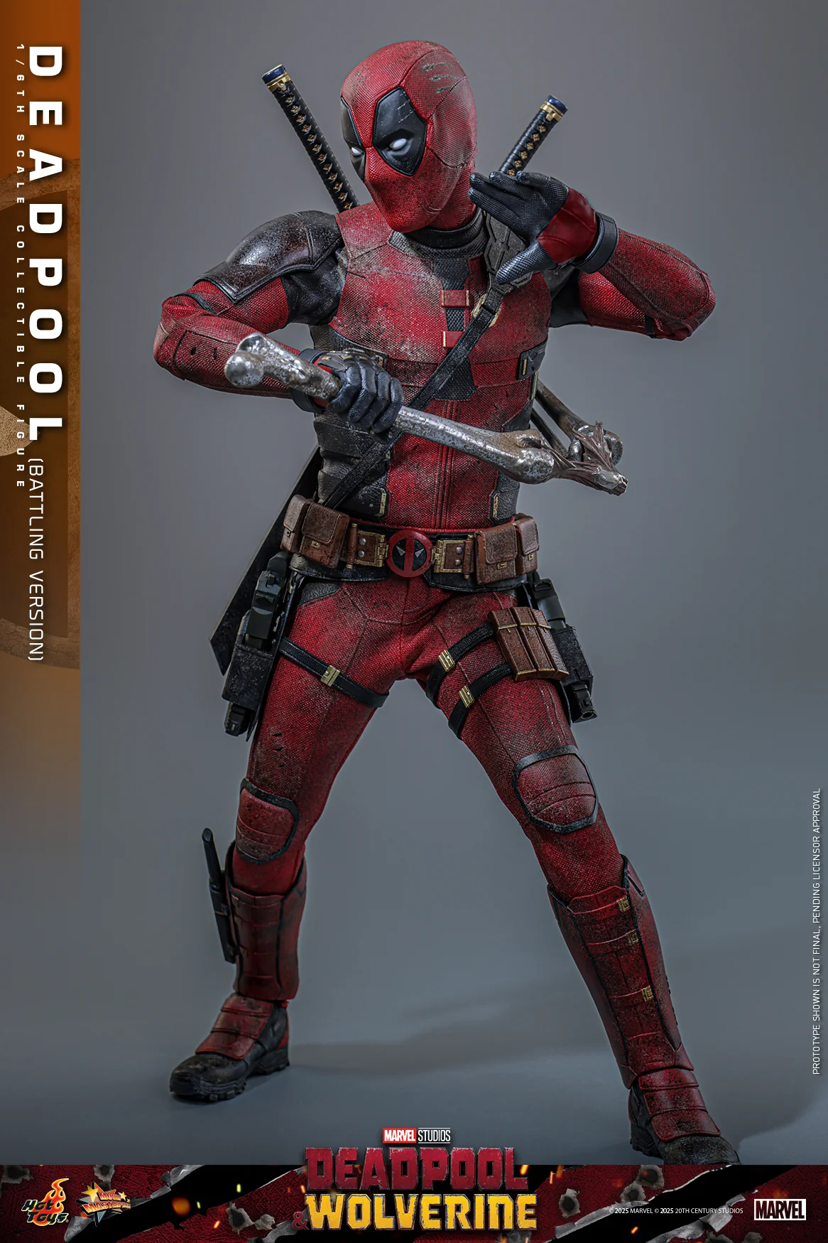 MMS782 - Deadpool & Wolverine - 1/6th scale Deadpool (Battling Version) Collectible Figure - Image 8