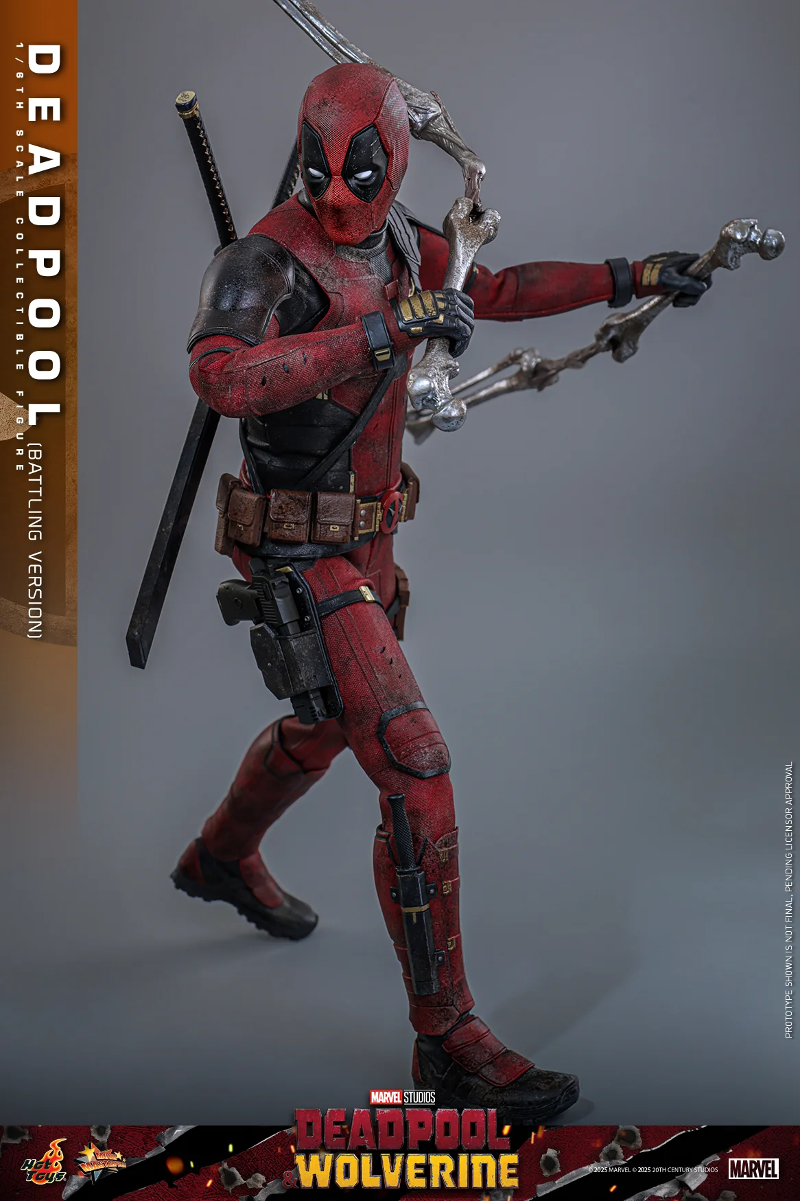 MMS782 - Deadpool & Wolverine - 1/6th scale Deadpool (Battling Version) Collectible Figure - Image 9