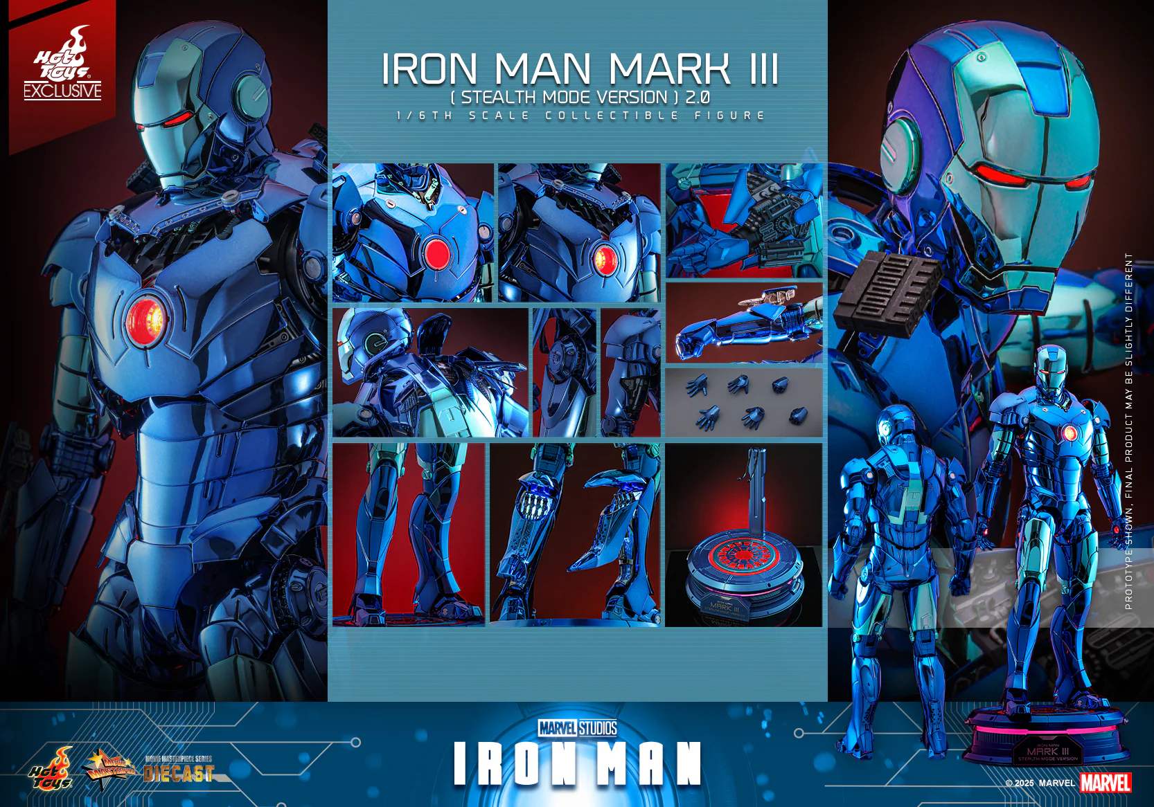 MMS814D71 - Iron Man - 1/6th scale Iron Man Mark III (Stealth Mode Version) 2.0 Collectible Figure [Hot Toys Exclusive] - Image 2