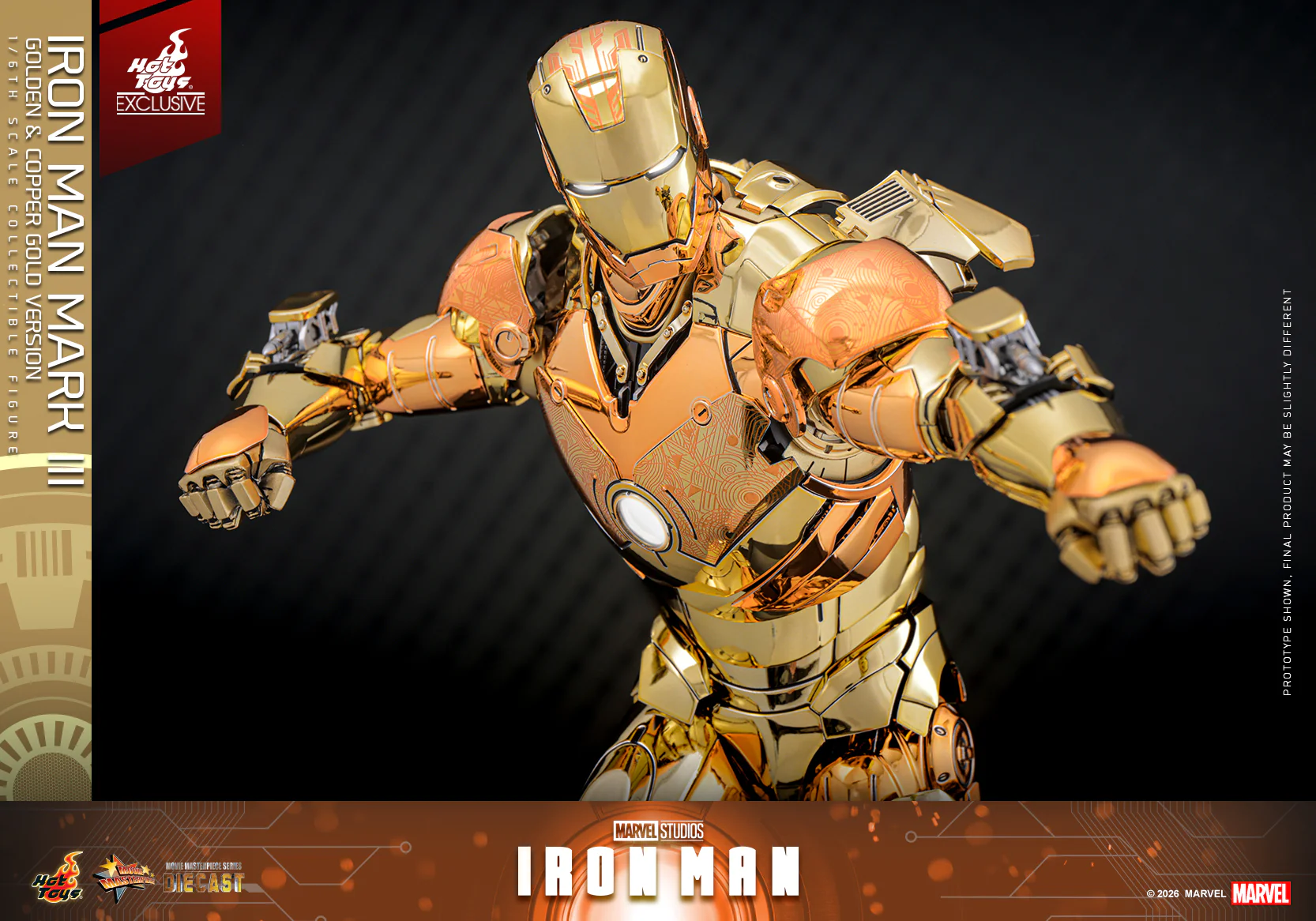 MMS848D78 – Iron Man - 1/6th scale Iron Man Mark III (Golden & Copper Gold Version) Collectible Figure [Hot Toys Exclusive] - Image 10