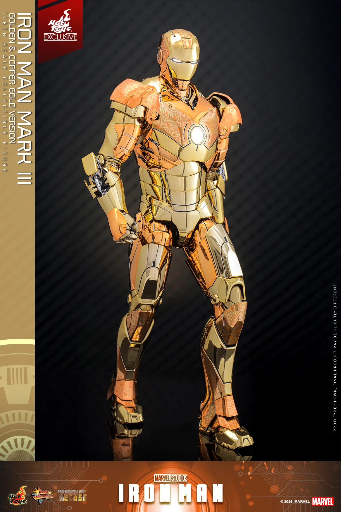 MMS848D78 – Iron Man - 1/6th scale Iron Man Mark III (Golden & Copper Gold Version) Collectible Figure [Hot Toys Exclusive] - Image 3