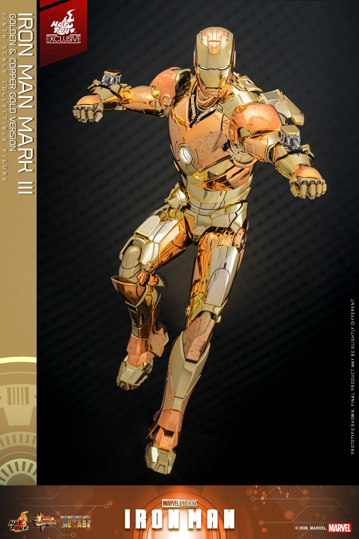 MMS848D78 – Iron Man - 1/6th scale Iron Man Mark III (Golden & Copper Gold Version) Collectible Figure [Hot Toys Exclusive] - Image 4