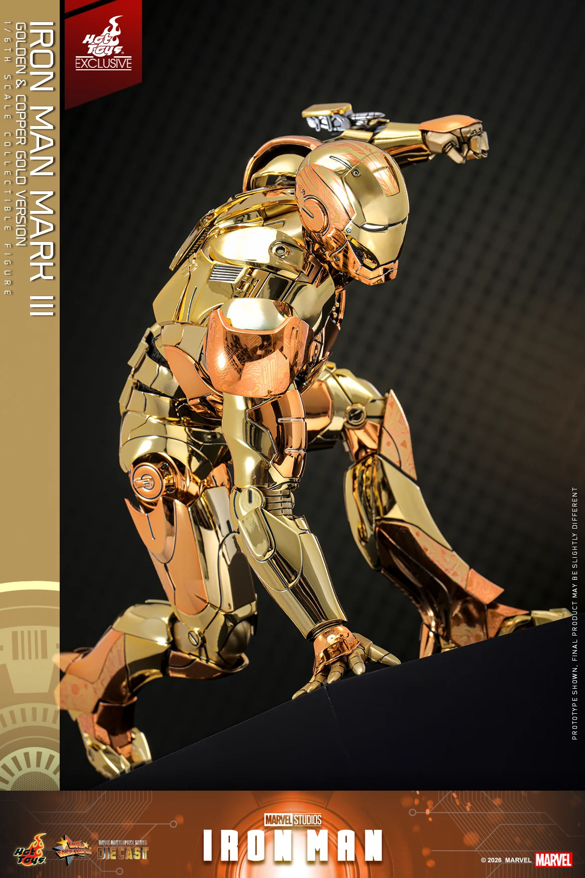 MMS848D78 – Iron Man - 1/6th scale Iron Man Mark III (Golden & Copper Gold Version) Collectible Figure [Hot Toys Exclusive] - Image 6