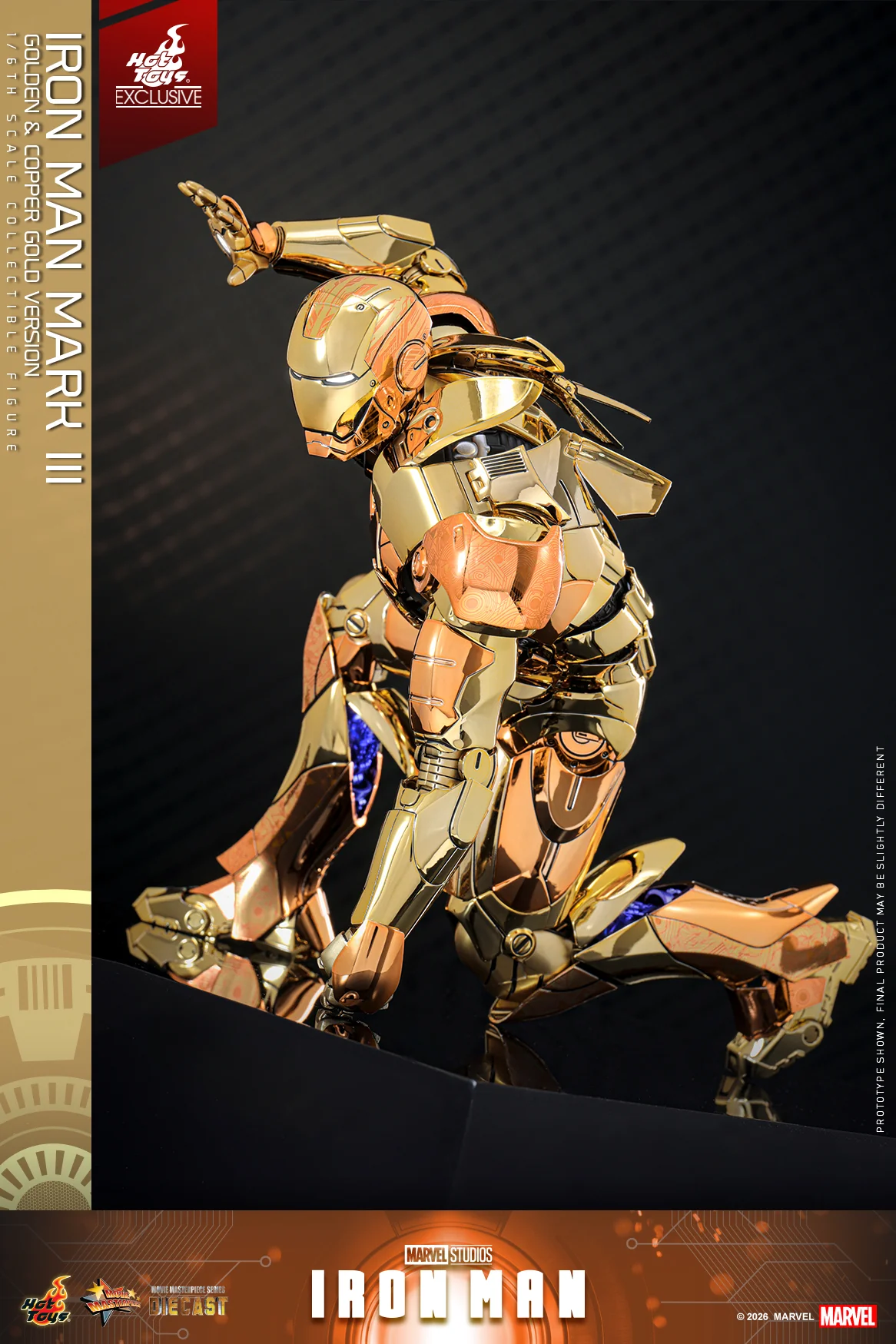 MMS848D78 – Iron Man - 1/6th scale Iron Man Mark III (Golden & Copper Gold Version) Collectible Figure [Hot Toys Exclusive] - Image 7