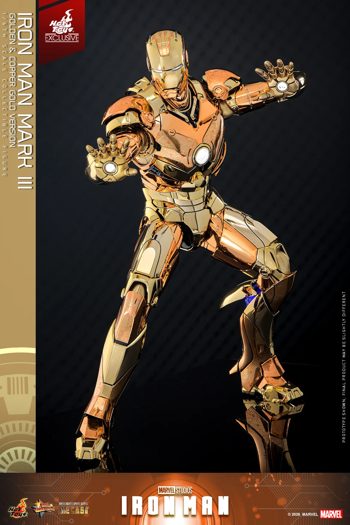 MMS848D78 – Iron Man - 1/6th scale Iron Man Mark III (Golden & Copper Gold Version) Collectible Figure [Hot Toys Exclusive] - Image 8