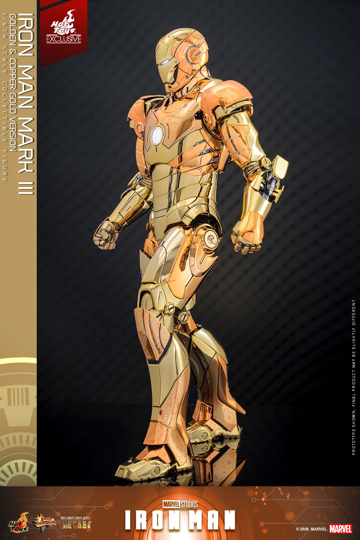 MMS848D78 – Iron Man - 1/6th scale Iron Man Mark III (Golden & Copper Gold Version) Collectible Figure [Hot Toys Exclusive] - Image 9