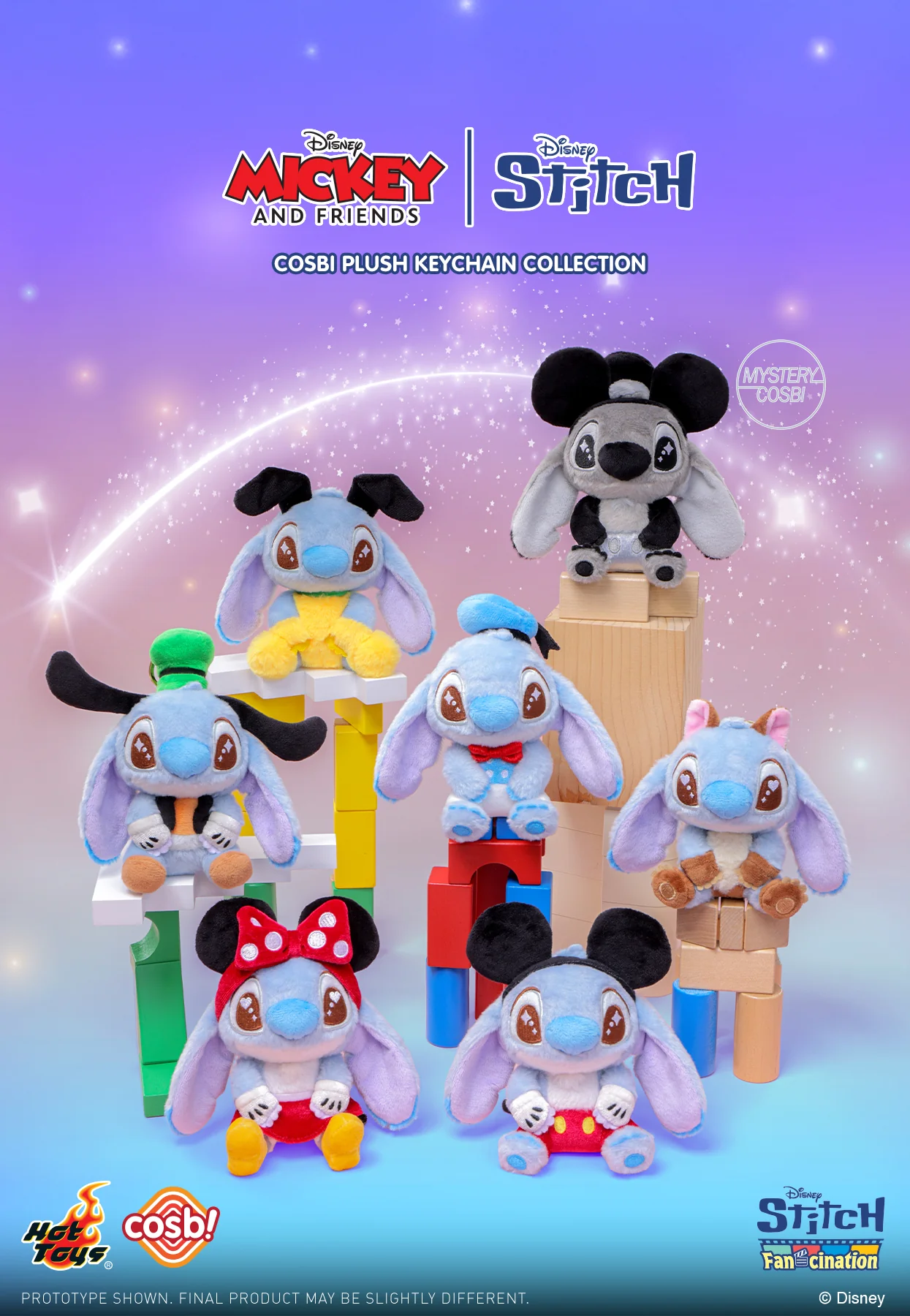 PPLU089N - Stitch Fan-Cination - Mickey & Friends | Stitch Cosbi Plush Keychain Collection
