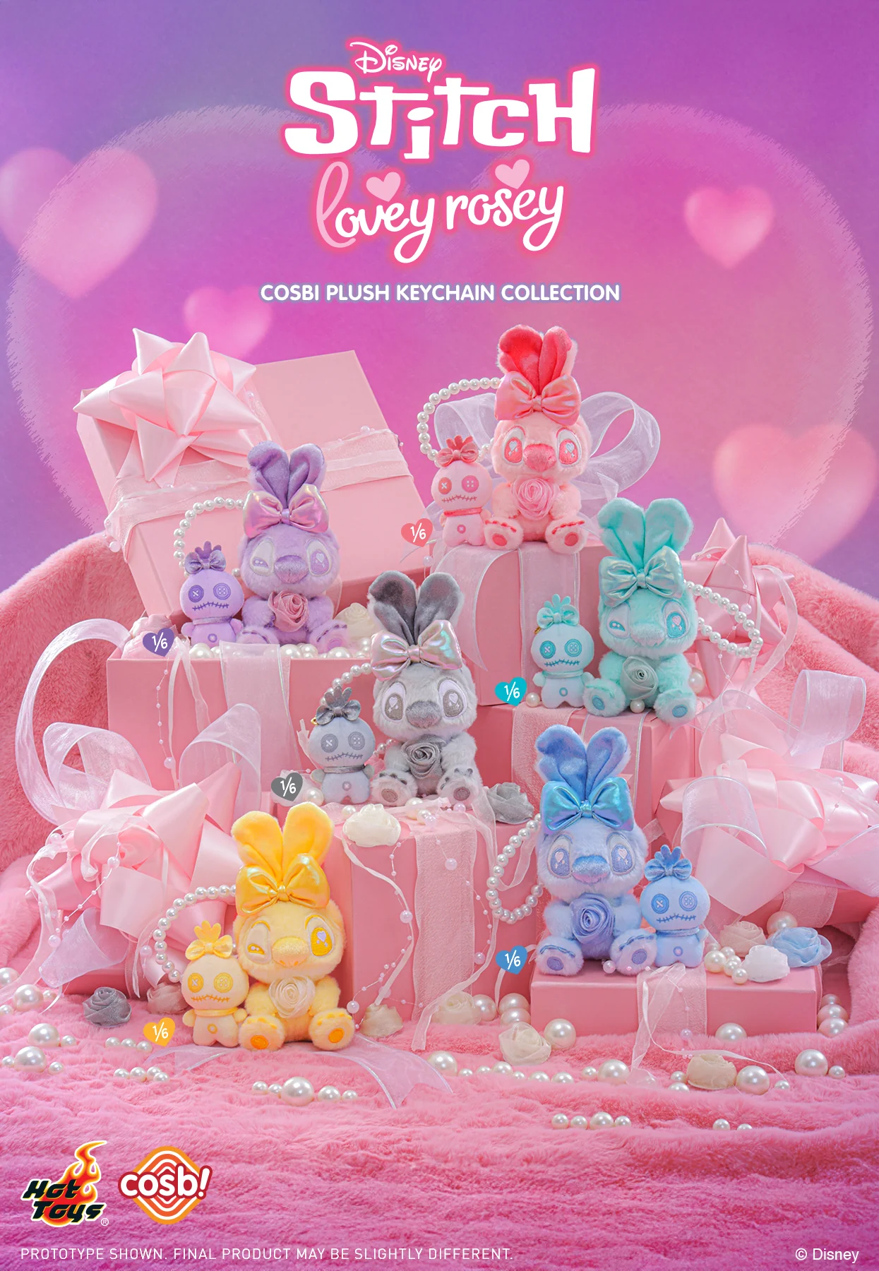 PPLU090N - Stitch – Stitch Lovey-Rosey Cosbi Plush Keychain Collection