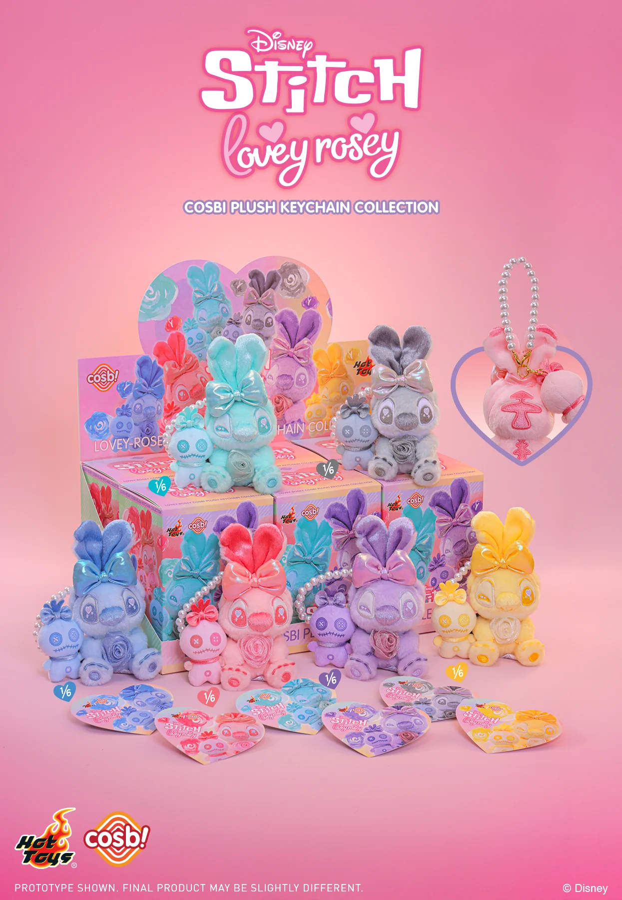 PPLU090N - Stitch – Stitch Lovey-Rosey Cosbi Plush Keychain Collection - Image 8