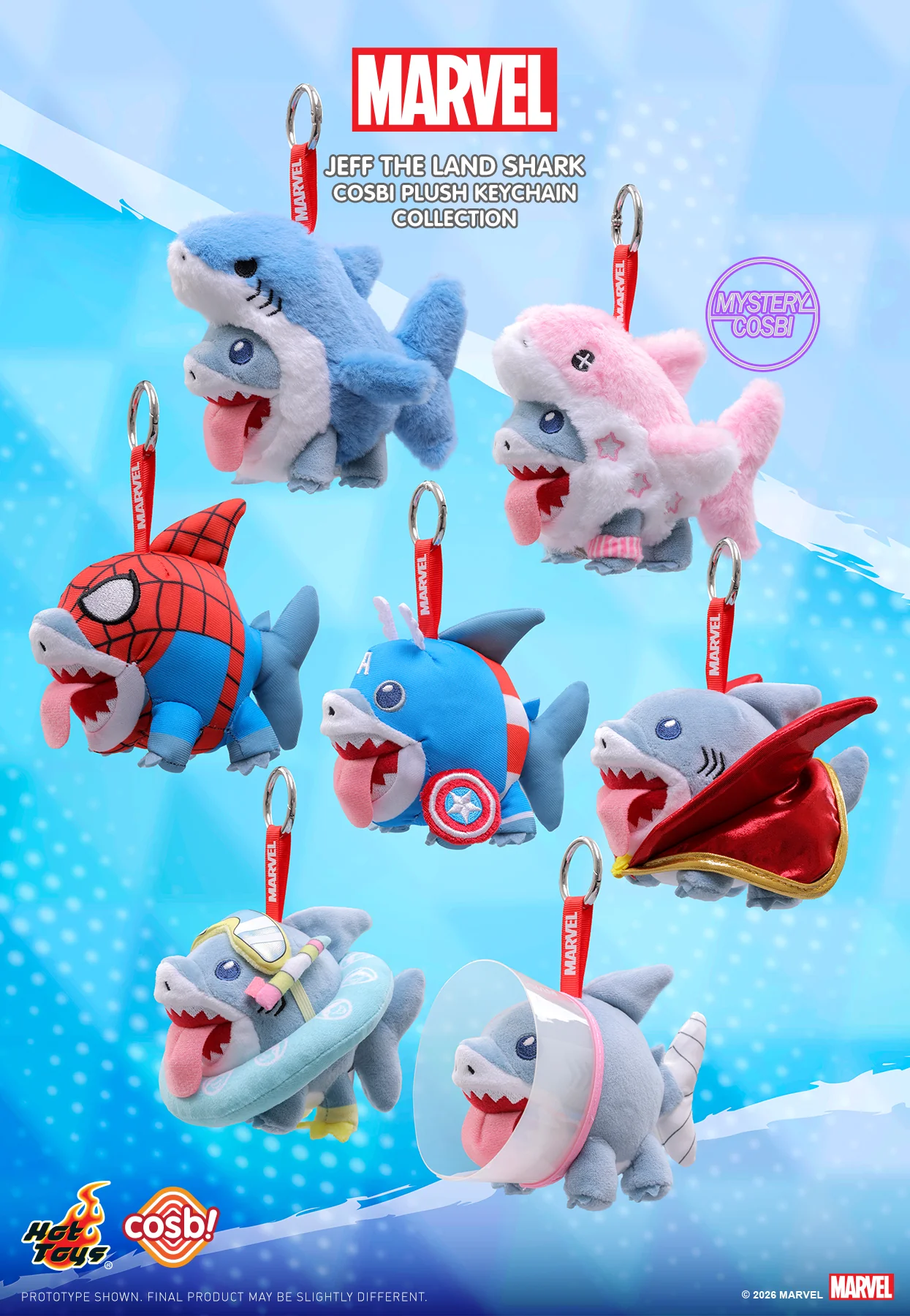 PPLU108N - Marvel – Jeff the Land Shark Cosbi Plush Keychain Collection