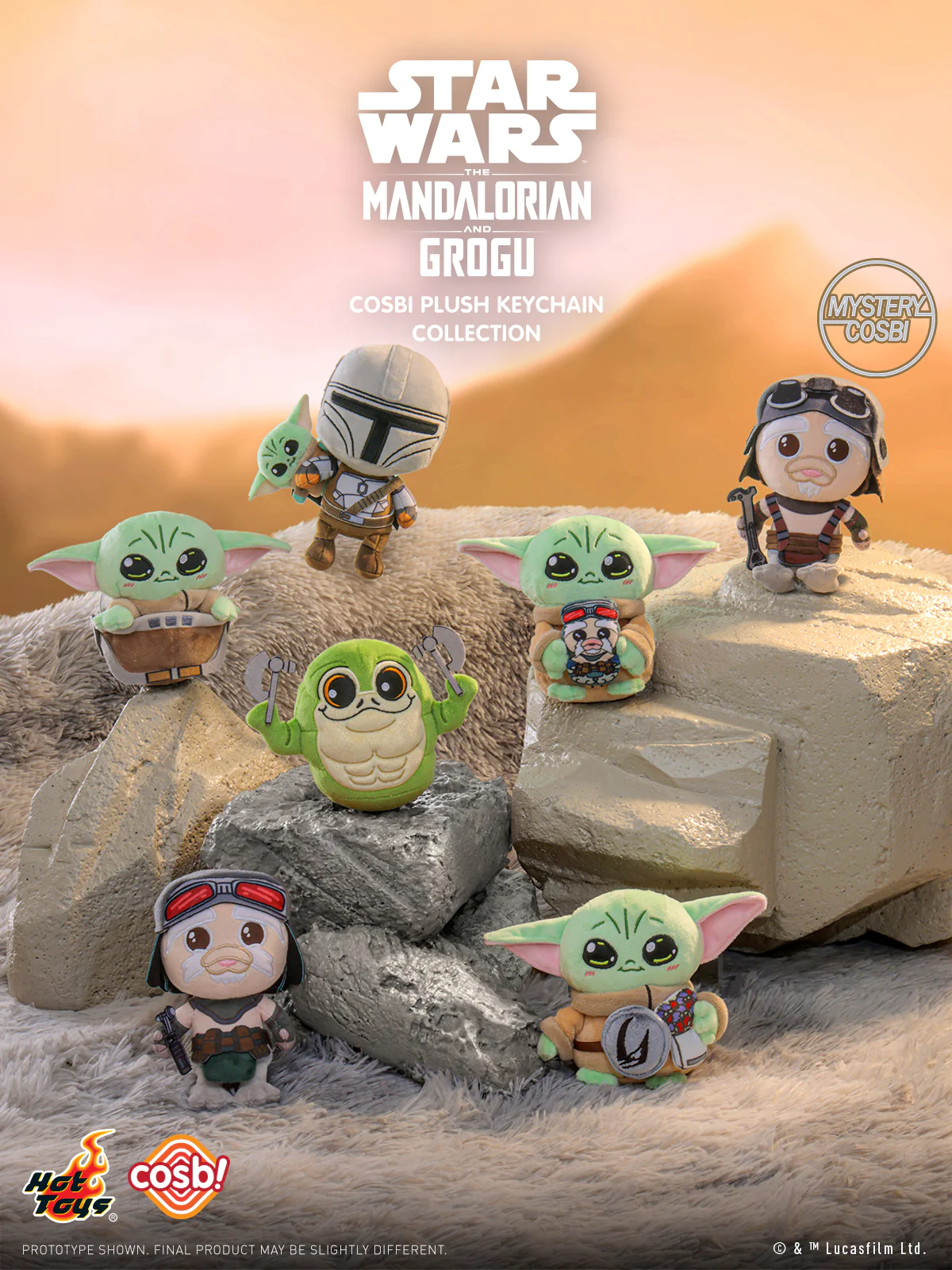 PPLU112N - The Mandalorian and Grogu - The Mandalorian and Grogu Cosbi Plush Keychain Collection