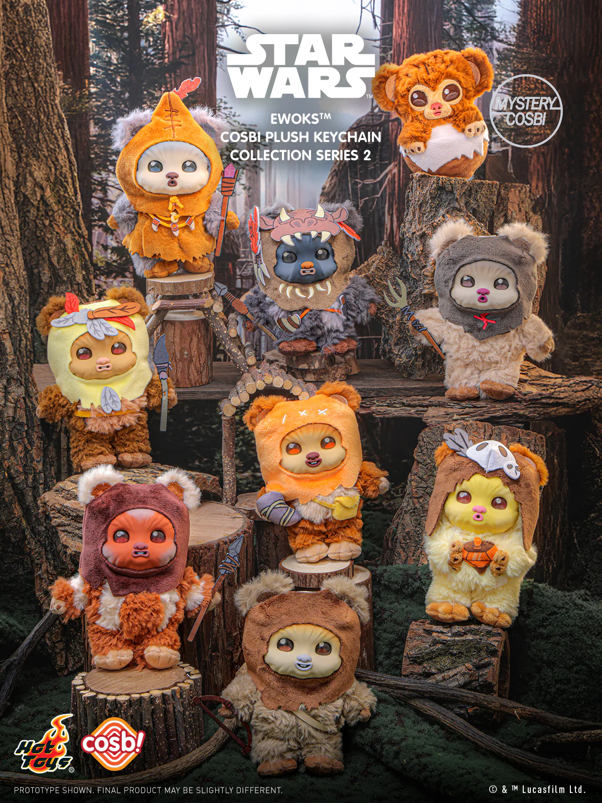 PPLU114N - Star Wars - Ewok Cosbi Plush Keychain Collection Series 2