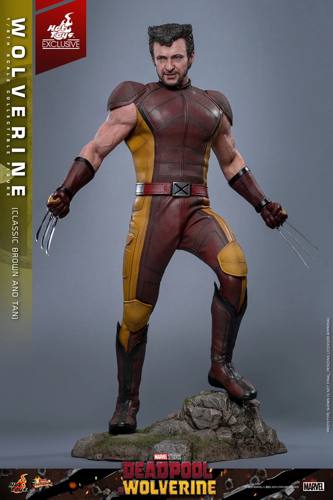 MMS831 - Deadpool & Wolverine - 1/6th scale Wolverine (Classic Brown and Tan) Collectible Figure [Hot Toys Exclusive]