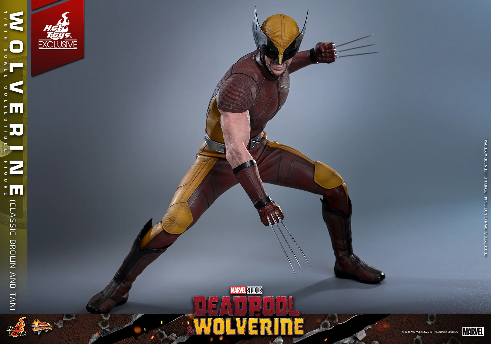 MMS831 - Deadpool & Wolverine - 1/6th scale Wolverine (Classic Brown and Tan) Collectible Figure [Hot Toys Exclusive] - Image 10