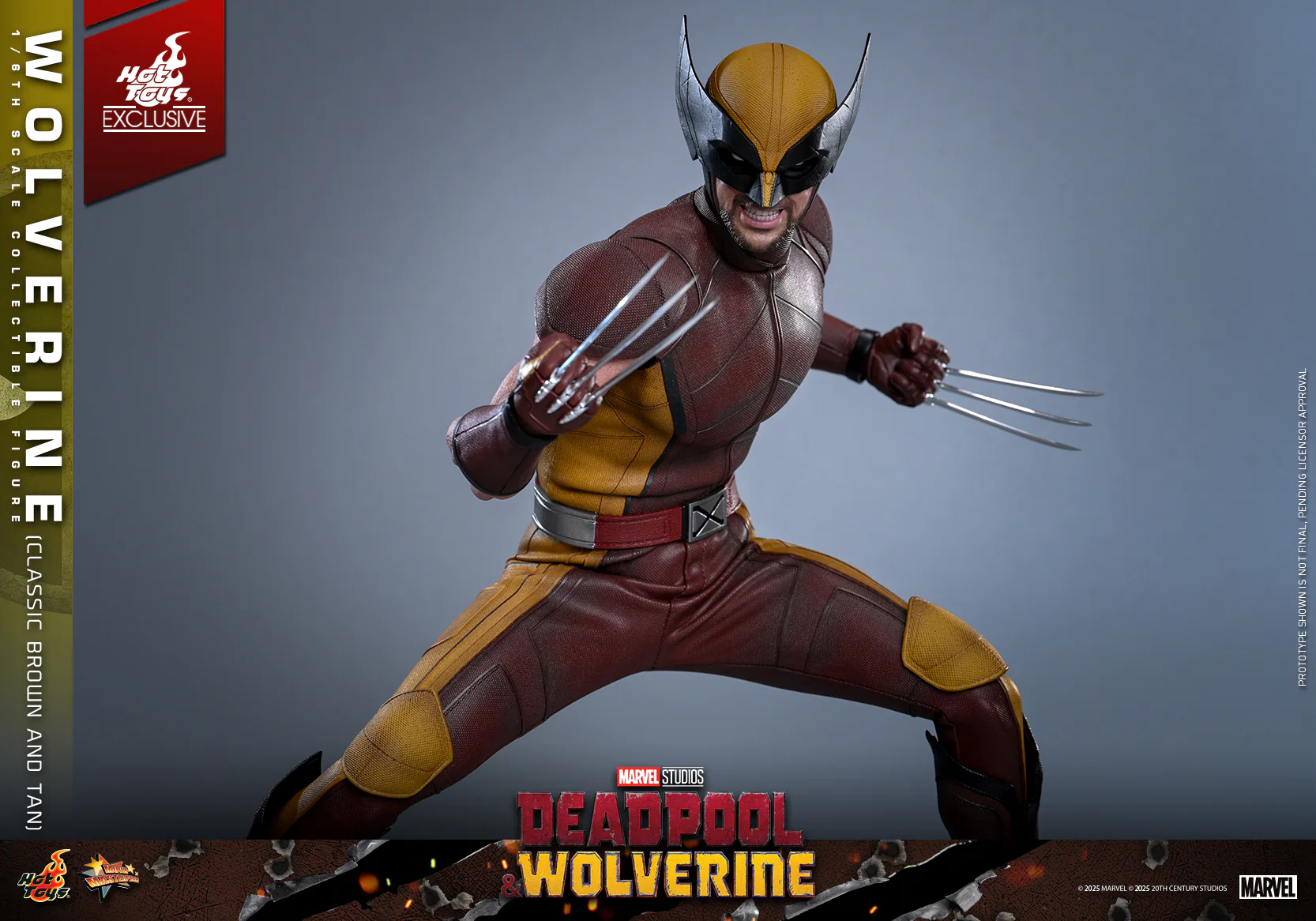 MMS831 - Deadpool & Wolverine - 1/6th scale Wolverine (Classic Brown and Tan) Collectible Figure [Hot Toys Exclusive] - Image 14
