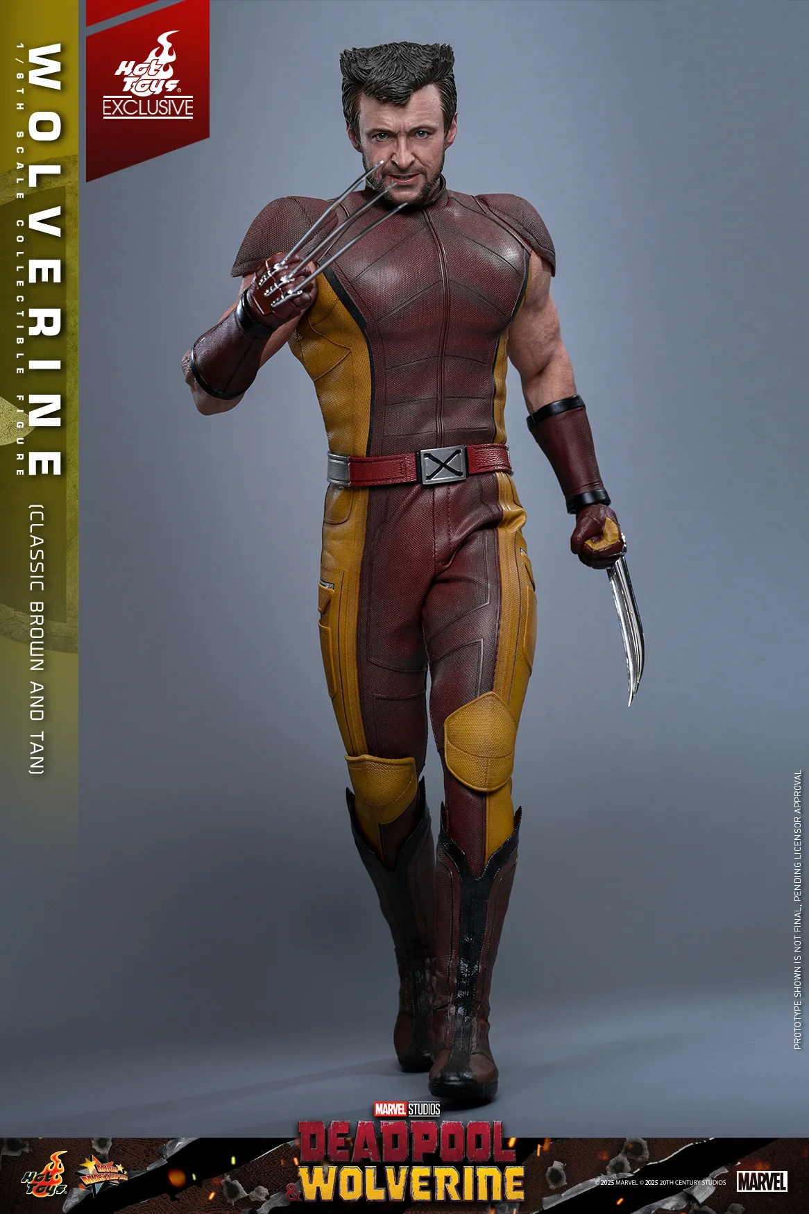 MMS831 - Deadpool & Wolverine - 1/6th scale Wolverine (Classic Brown and Tan) Collectible Figure [Hot Toys Exclusive] - Image 3