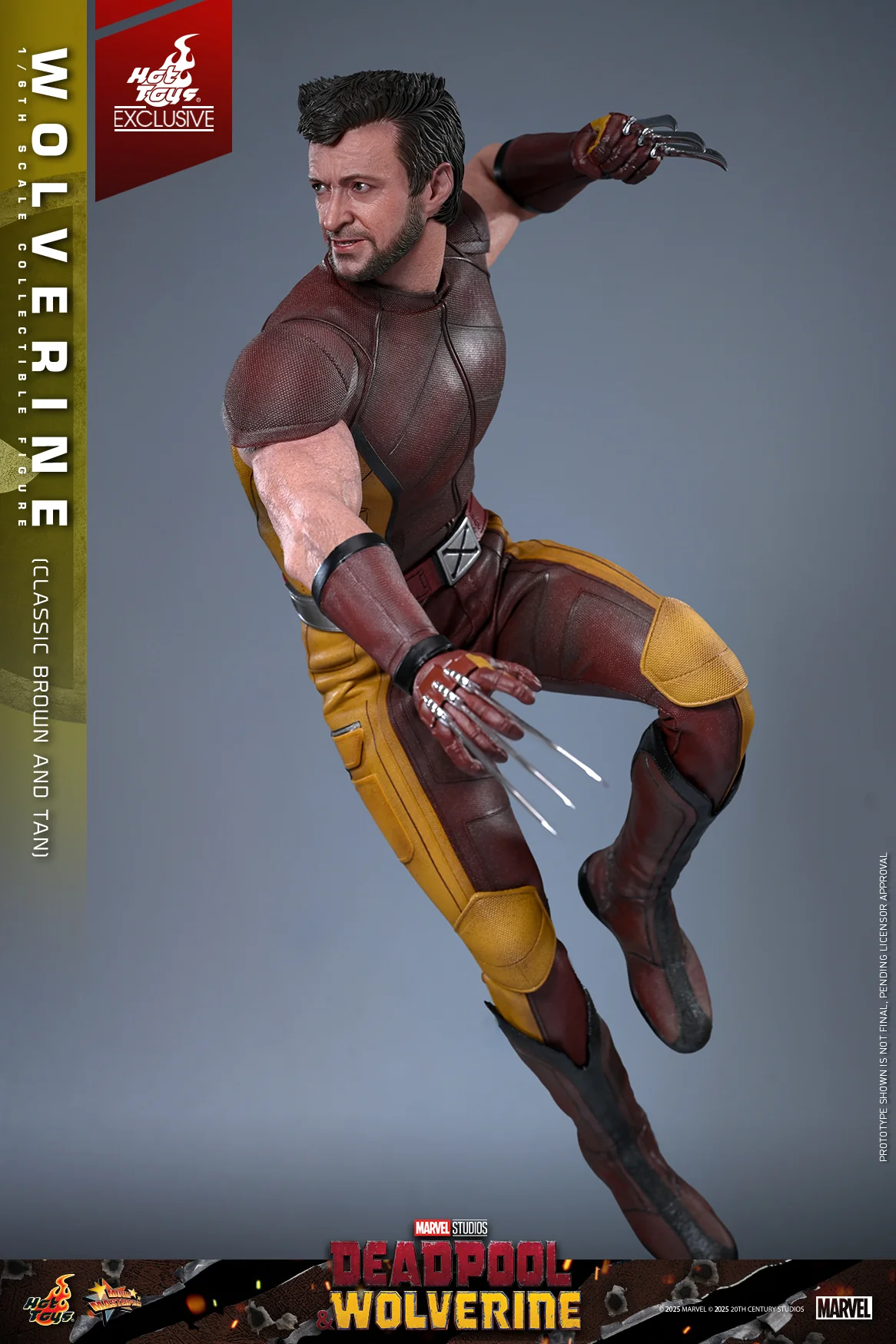 MMS831 - Deadpool & Wolverine - 1/6th scale Wolverine (Classic Brown and Tan) Collectible Figure [Hot Toys Exclusive] - Image 4
