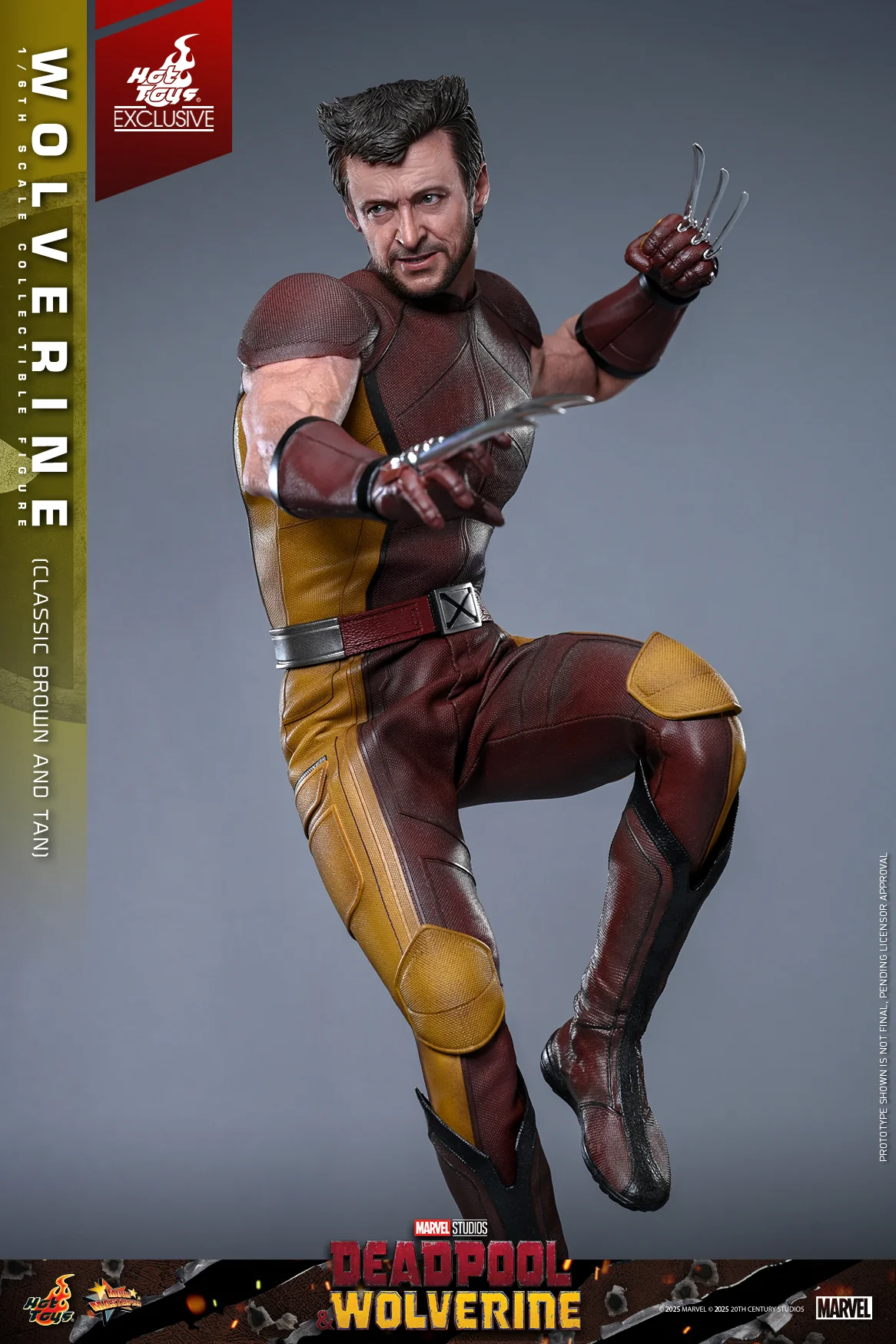 MMS831 - Deadpool & Wolverine - 1/6th scale Wolverine (Classic Brown and Tan) Collectible Figure [Hot Toys Exclusive] - Image 5