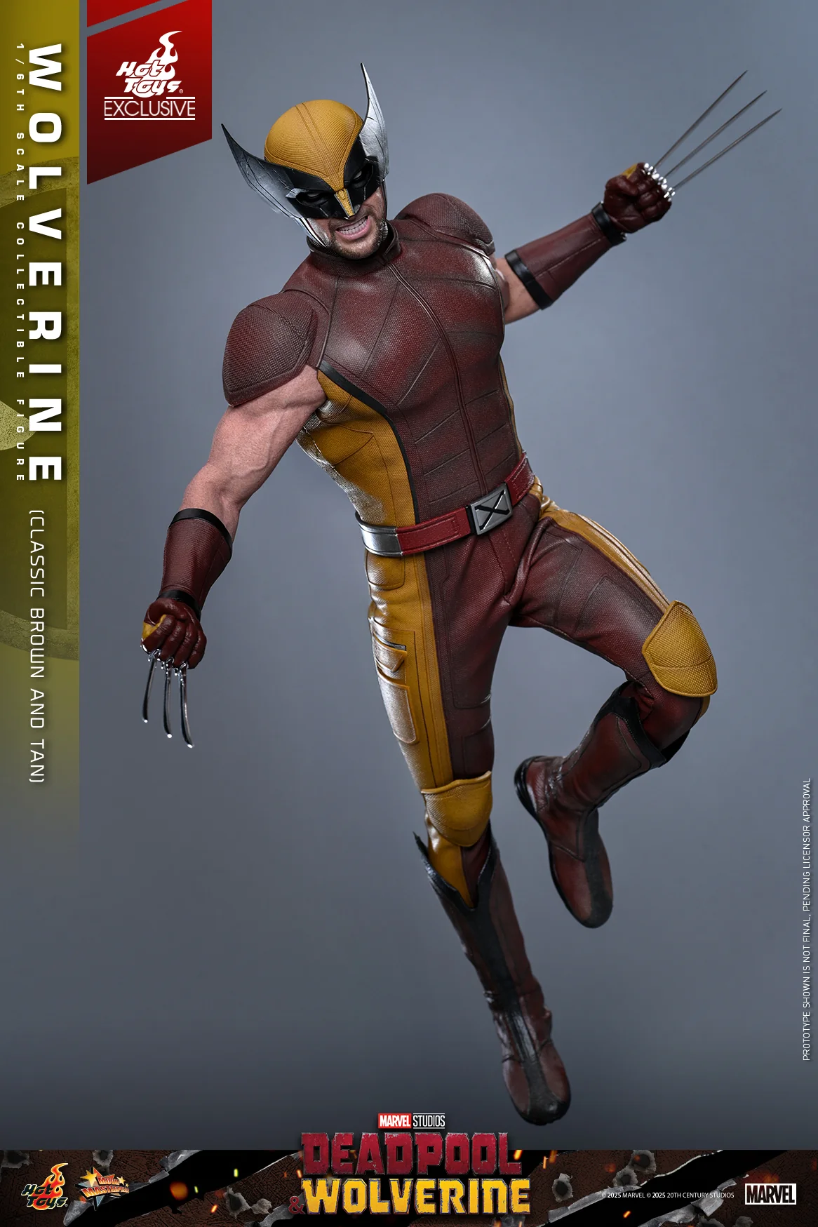 MMS831 - Deadpool & Wolverine - 1/6th scale Wolverine (Classic Brown and Tan) Collectible Figure [Hot Toys Exclusive] - Image 6