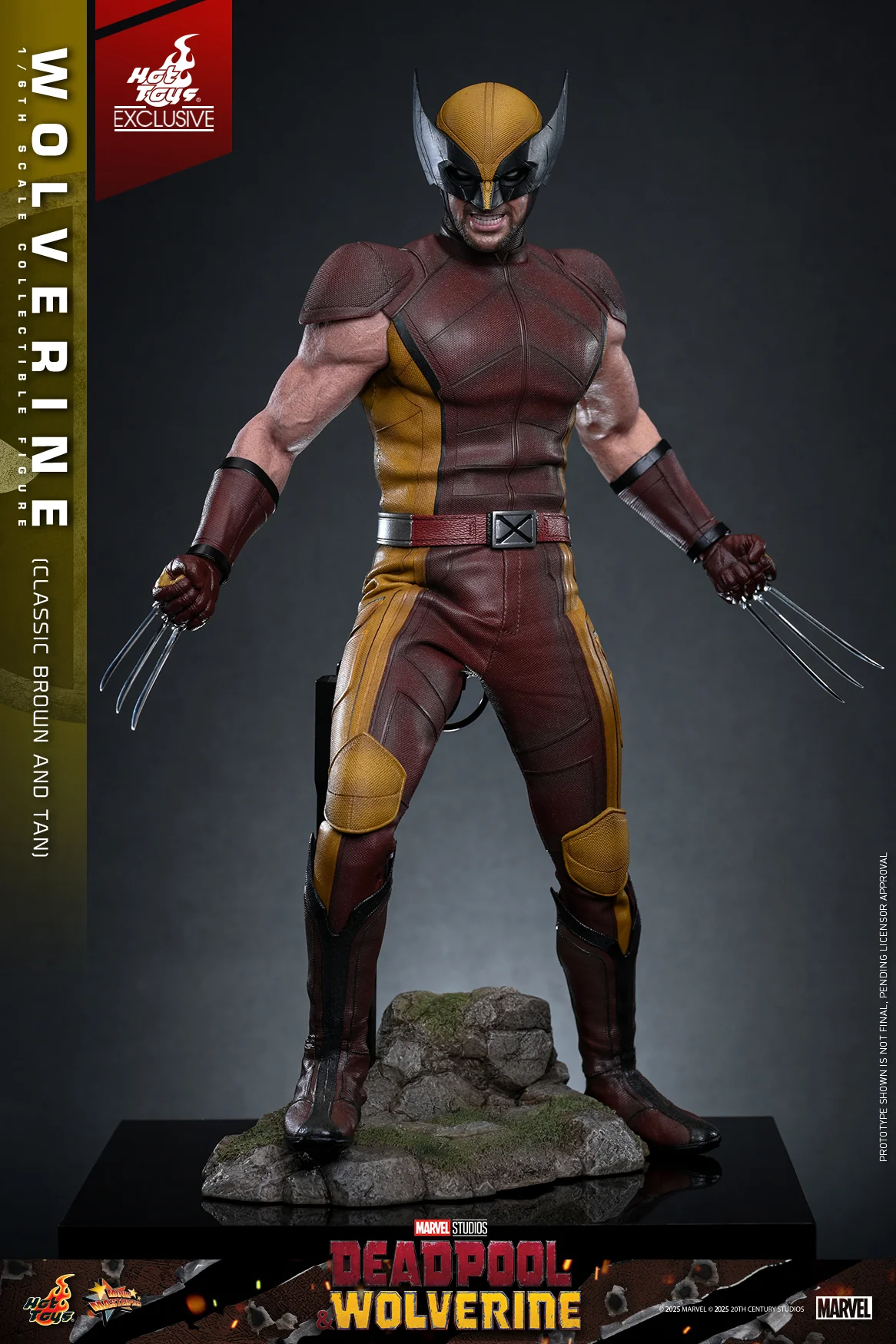 MMS831 - Deadpool & Wolverine - 1/6th scale Wolverine (Classic Brown and Tan) Collectible Figure [Hot Toys Exclusive] - Image 8
