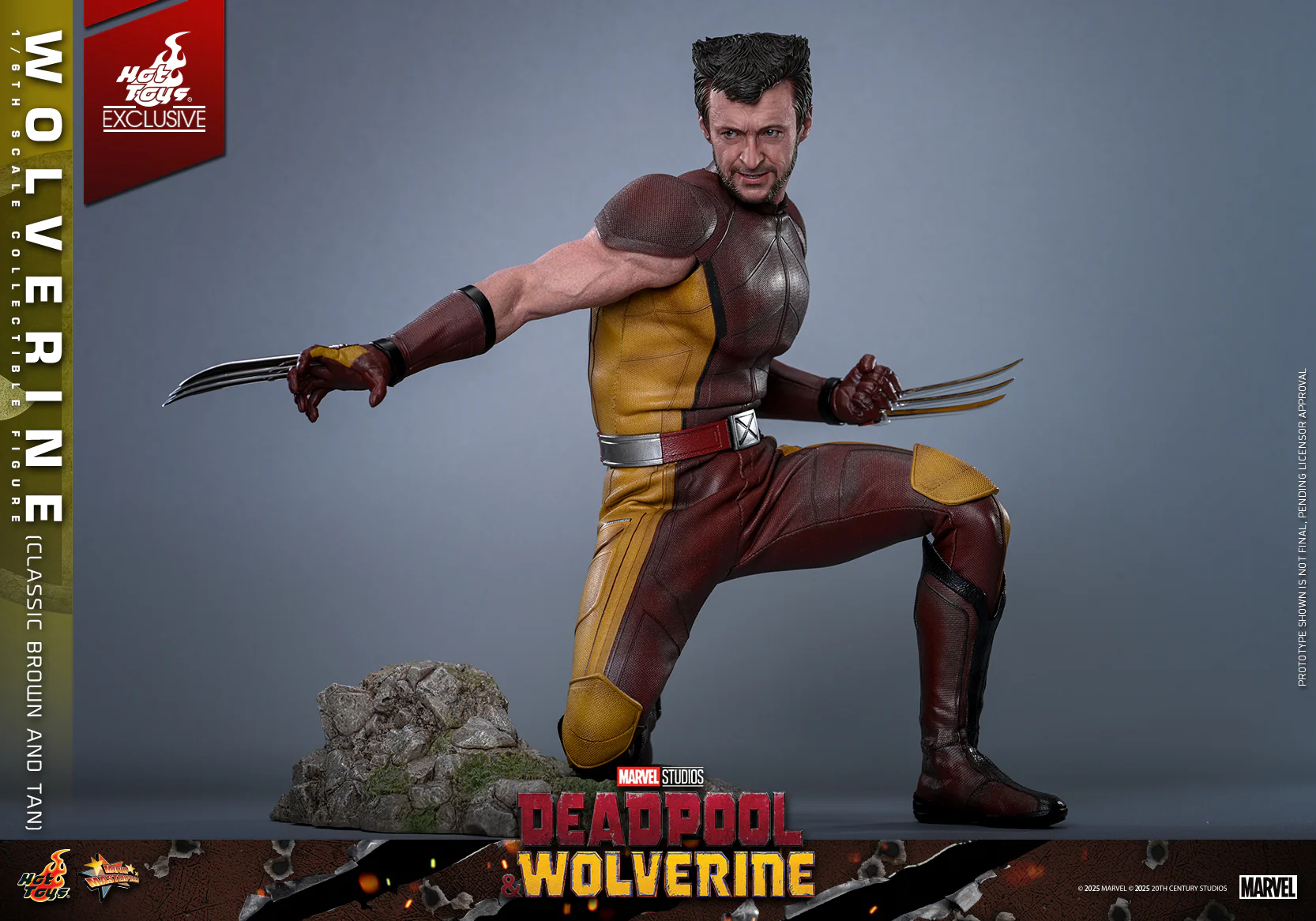 MMS831 - Deadpool & Wolverine - 1/6th scale Wolverine (Classic Brown and Tan) Collectible Figure [Hot Toys Exclusive] - Image 9
