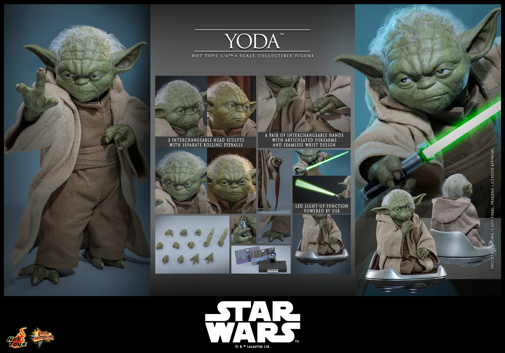[Pre-Order] MMS878 - Star Wars: Revenge of the Sith™ - 1/6th scale Yoda™ Collectible Figure - Image 2