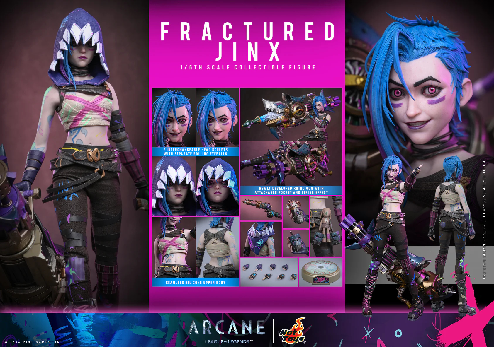 [Pre-Order] TMS183 – Arcane - 1/6th scale Fractured Jinx Collectible Figure - Image 2