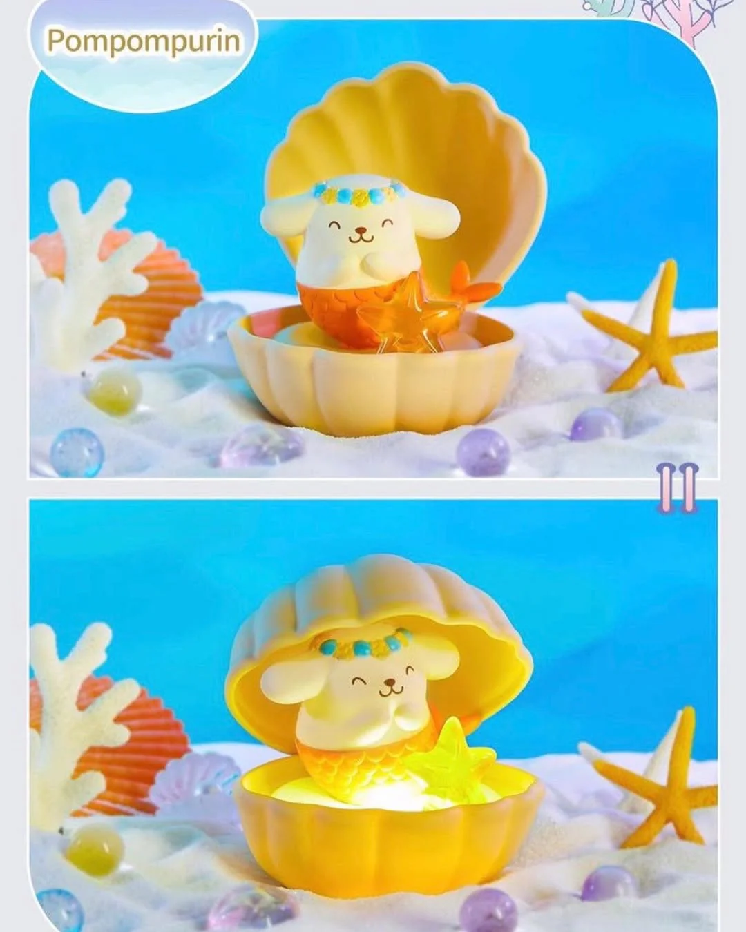 Sanrio Characters Mermaid Shell Night Lamp Series Blind Box - Image 7