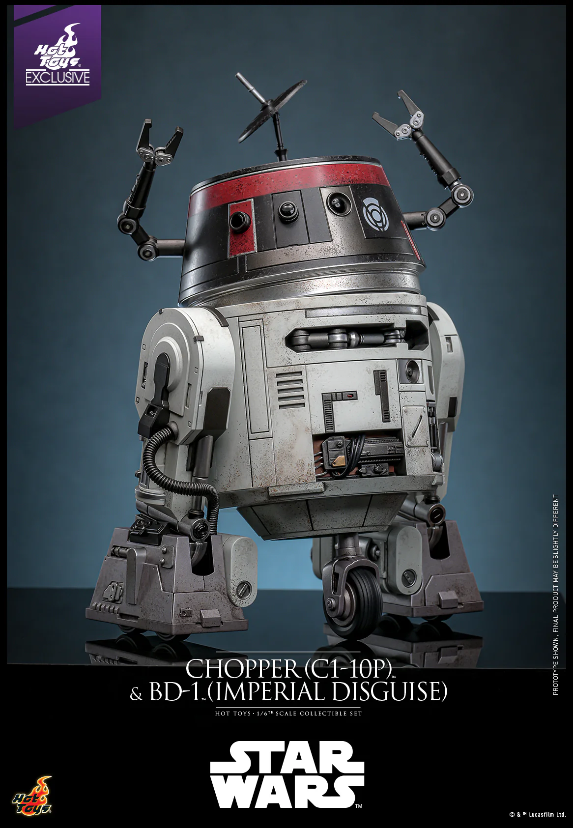 TMS152 - Star Wars - 1/6th scale Chopper (C1-10P) & BD-1 (Imperial Disguise) Collectible Set [Hot Toys Exclusive] - Image 10