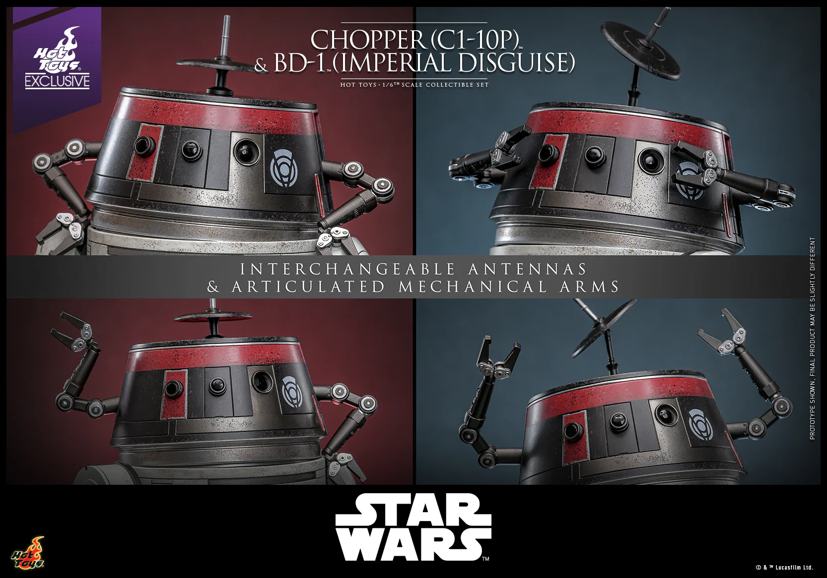 TMS152 - Star Wars - 1/6th scale Chopper (C1-10P) & BD-1 (Imperial Disguise) Collectible Set [Hot Toys Exclusive] - Image 13