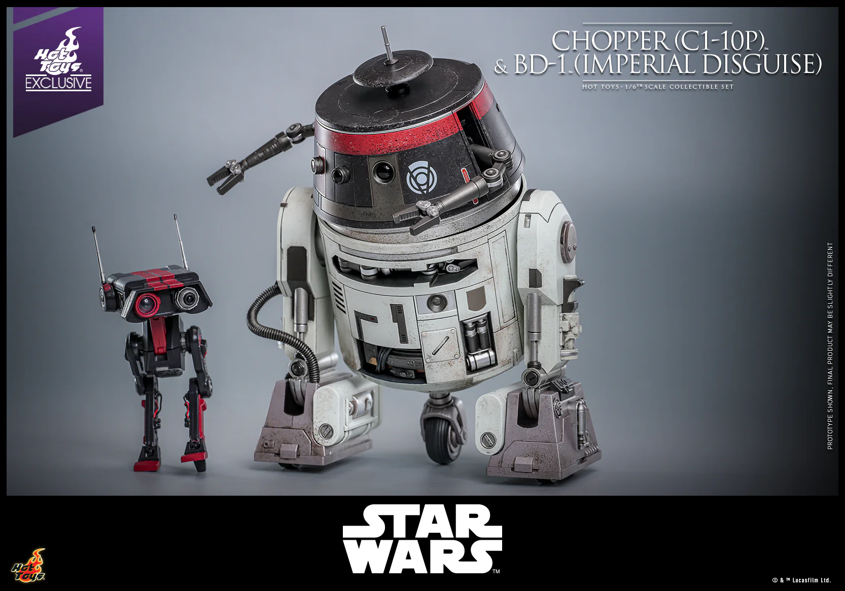 TMS152 - Star Wars - 1/6th scale Chopper (C1-10P) & BD-1 (Imperial Disguise) Collectible Set [Hot Toys Exclusive] - Image 4
