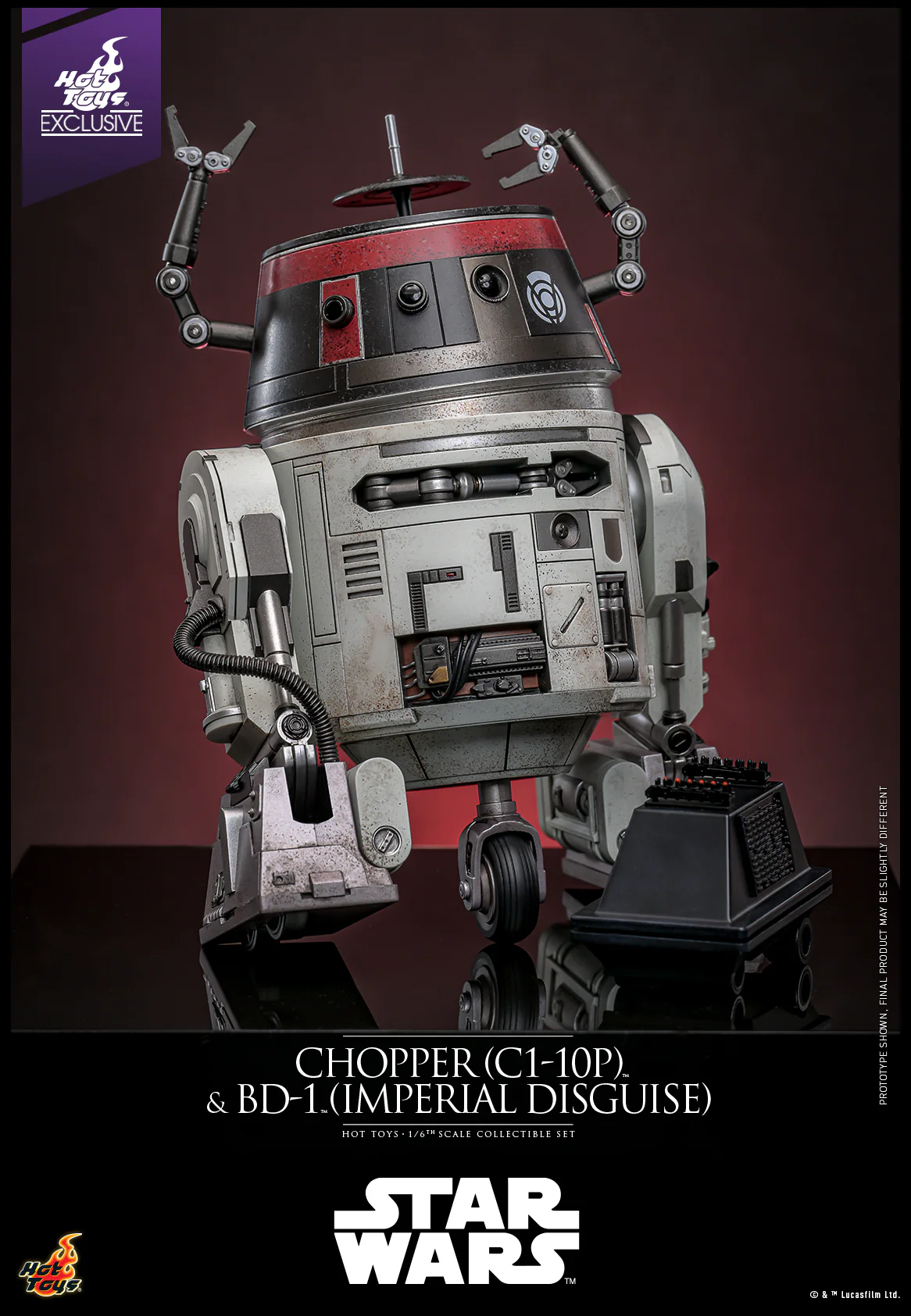 TMS152 - Star Wars - 1/6th scale Chopper (C1-10P) & BD-1 (Imperial Disguise) Collectible Set [Hot Toys Exclusive] - Image 6