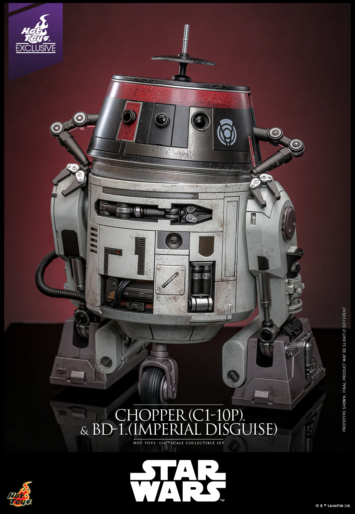 TMS152 - Star Wars - 1/6th scale Chopper (C1-10P) & BD-1 (Imperial Disguise) Collectible Set [Hot Toys Exclusive] - Image 7
