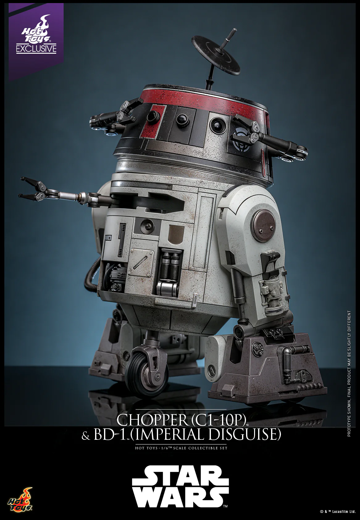 TMS152 - Star Wars - 1/6th scale Chopper (C1-10P) & BD-1 (Imperial Disguise) Collectible Set [Hot Toys Exclusive] - Image 8