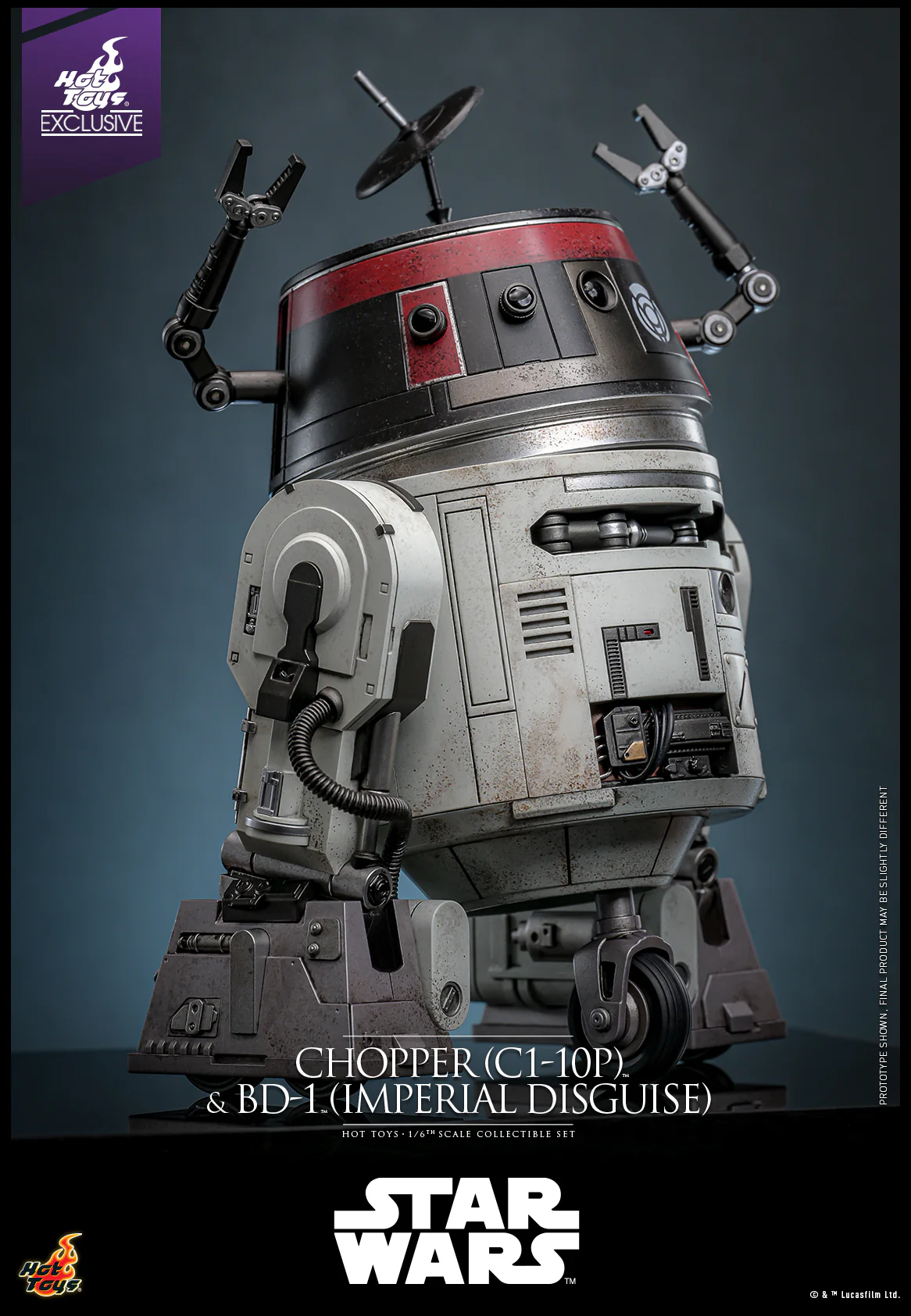 TMS152 - Star Wars - 1/6th scale Chopper (C1-10P) & BD-1 (Imperial Disguise) Collectible Set [Hot Toys Exclusive] - Image 9
