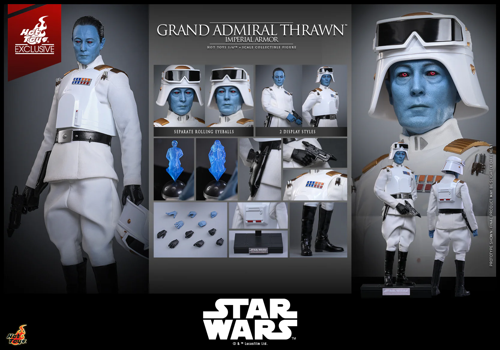 TMS169 - Star Wars Rebels - 1/6 Grand Admiral Thrawn (Imperial Armor) [Hot Toys Exclusive] - Image 2