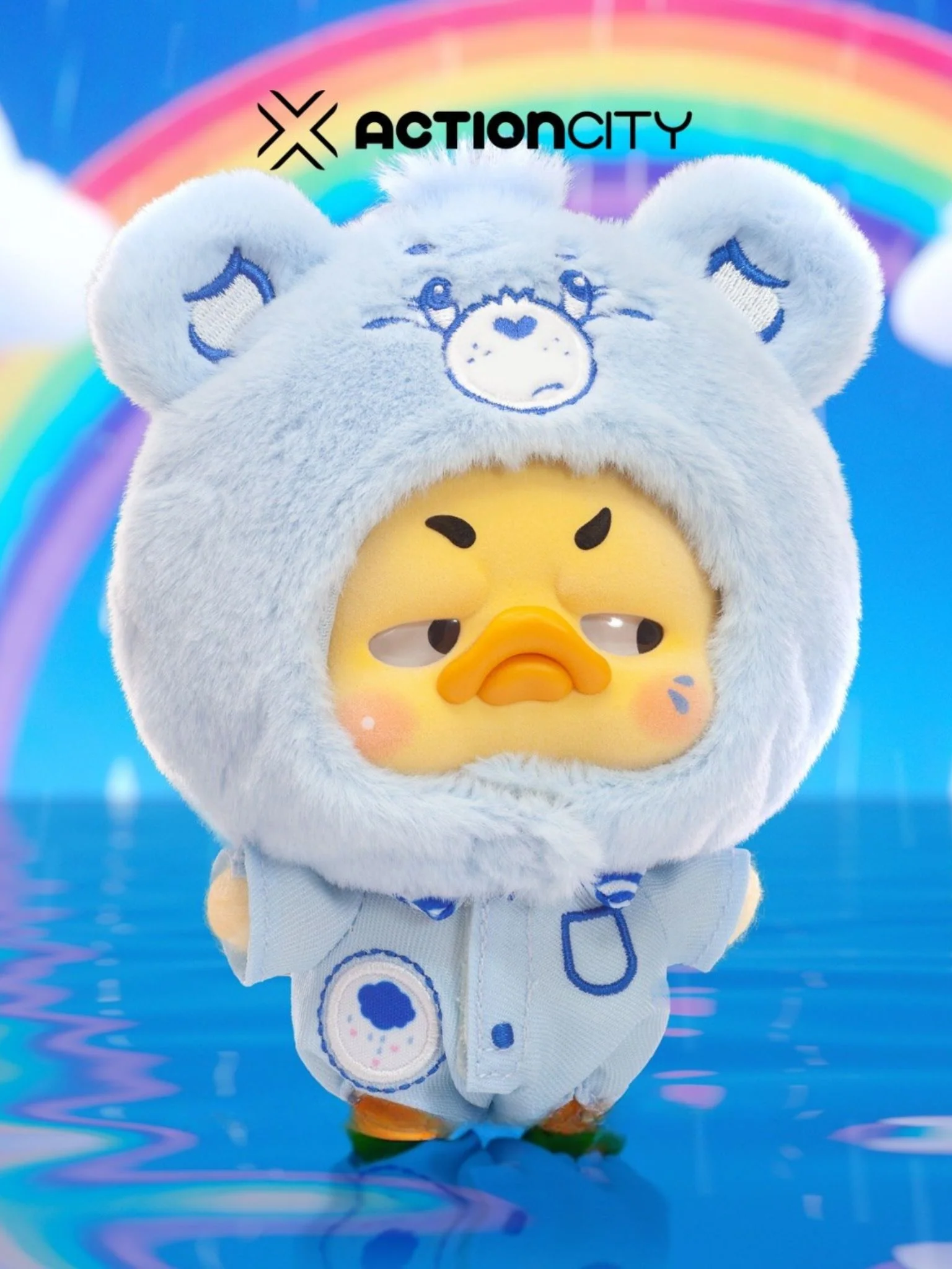 Upsetduck x Carebears Neon Sweetheart Duck Plush Keychain Blind Box