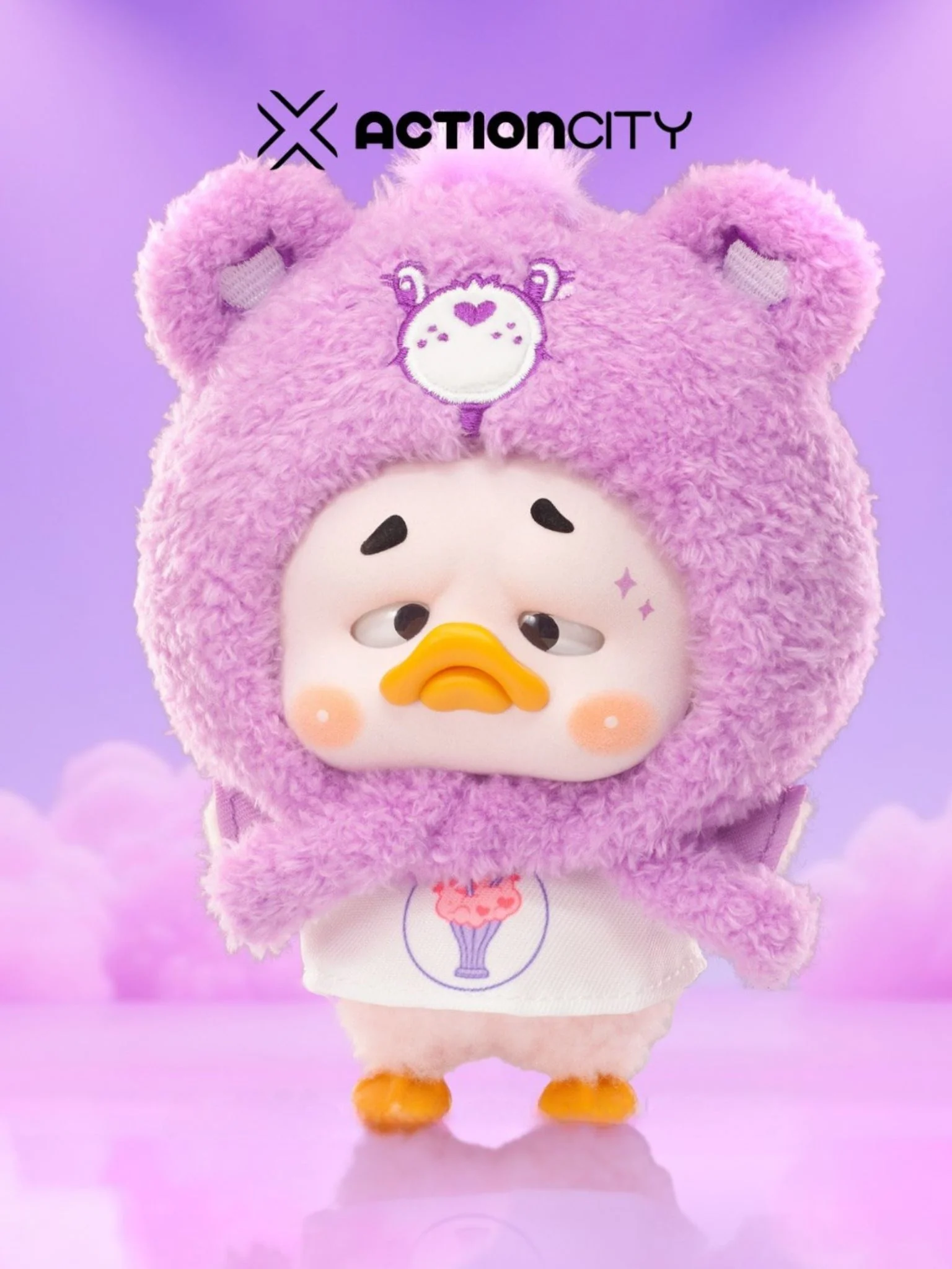 Upsetduck x Carebears Neon Sweetheart Duck Plush Keychain Blind Box - Image 5